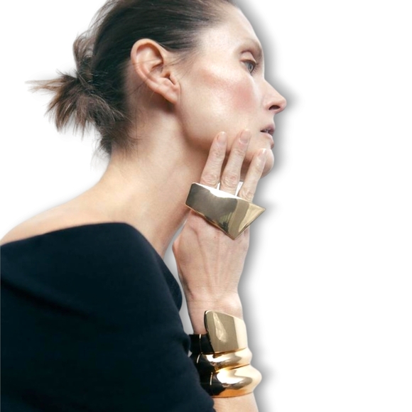 ZARA Double Plaque Ring - Picture 3 of 12